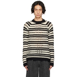 드리스 반 노튼 Dries Van Noten Black & White Striped Sweater 232358M201012