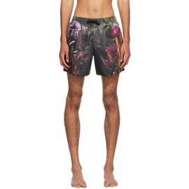 드리스 반 노튼 Dries Van Noten Gray Printed Swim Shorts 232358M208002