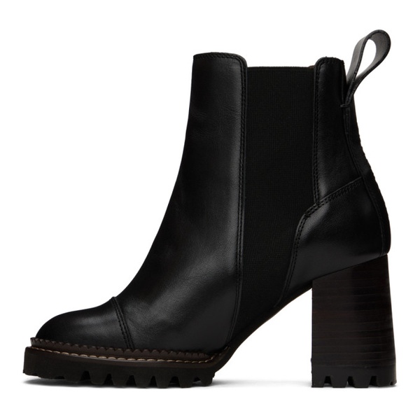  See by Chloe Black Mallory Chelsea Boots 232373F113025