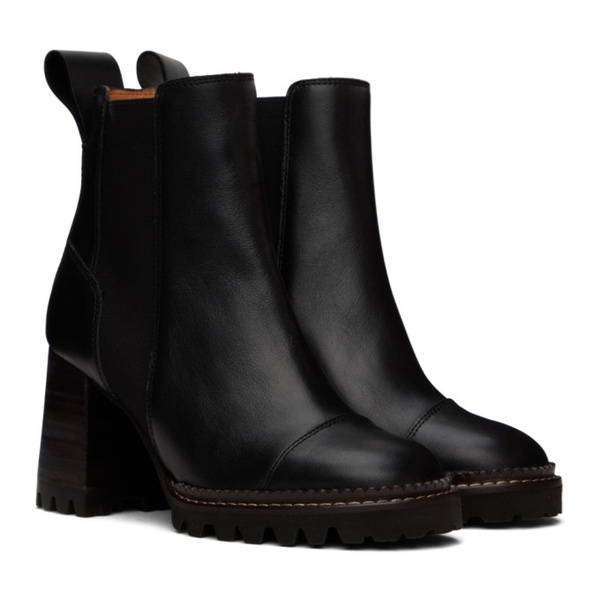  See by Chloe Black Mallory Chelsea Boots 232373F113025