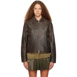 앤더슨벨 Andersson Bell Brown Dreszen Leather Jacket 232375F064001