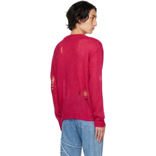  앤더슨벨 Andersson Bell Pink Distressed Sweater 232375M201001