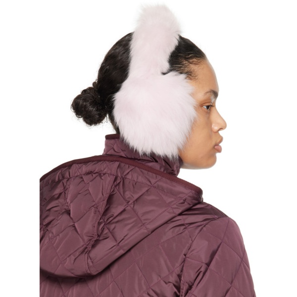 버버리 버버리 Burberry Pink Sheep Leather Shearling Ear Warmers 232376F018000