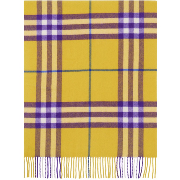 버버리 버버리 Burberry Yellow & Purple Wide Check Scarf 232376F028035