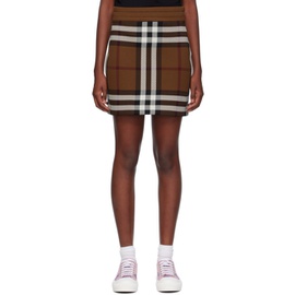 버버리 Burberry Brown Check Miniskirt 232376F090004