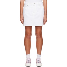 버버리 Burberry White EKD Denim Miniskirt 232376F090008