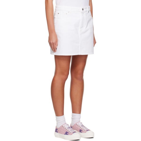 버버리 버버리 Burberry White EKD Denim Miniskirt 232376F090008