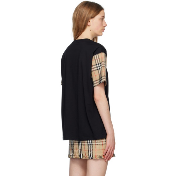 버버리 버버리 Burberry Black Vintage Check T-Shirt 232376F110012