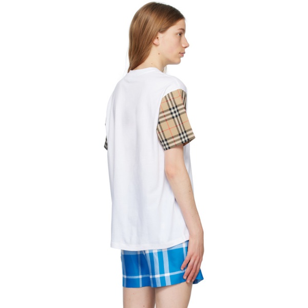 버버리 버버리 Burberry White Vintage Check T-Shirt 232376F110013