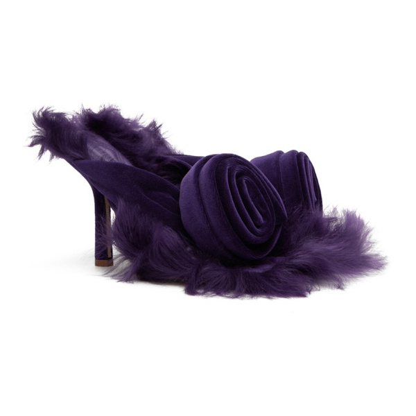 버버리 버버리 Burberry Purple Step Rose Heeled Sandals 232376F122009