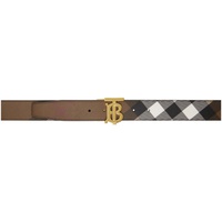 버버리 Burberry Reversible Brown Check TB Belt 232376M131009