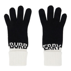 버버리 Burberry Black & White Rolled Gloves 232376M135000