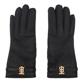 버버리 Burberry Black Monogram Gloves 232376M135001