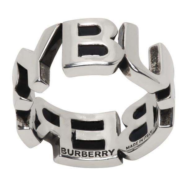 버버리 버버리 Burberry Silver Logo Ring 232376M147000