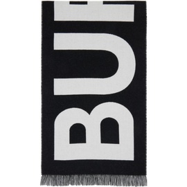버버리 Burberry Black & White Jacquard Logo Scarf 232376M150002