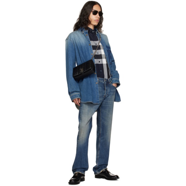 버버리 버버리 Burberry Blue Straight Fit Jeans 232376M186004
