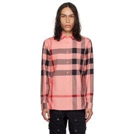 버버리 Burberry Pink Check Shirt 232376M192030