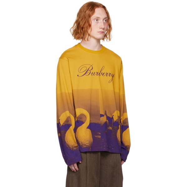 버버리 버버리 Burberry Yellow & Purple Swan Sweatshirt 232376M204008