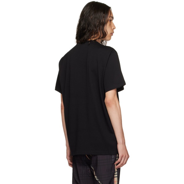 버버리 버버리 Burberry Black Embroidered T-Shirt 232376M213025