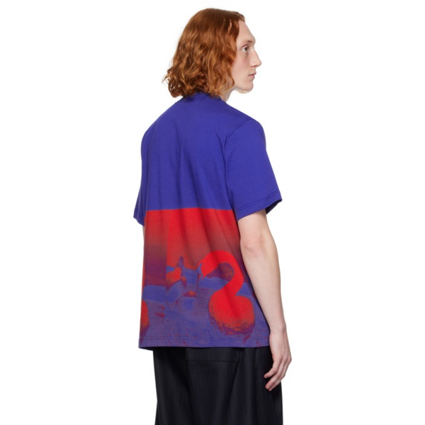 버버리 버버리 Burberry Blue & Red Swan T-Shirt 232376M213034