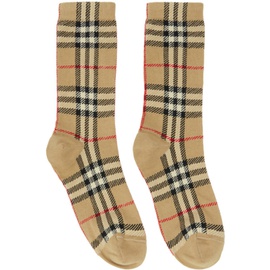 버버리 Burberry Beige Vintage Check Socks 232376M220002