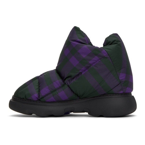 버버리 버버리 Burberry Black & Purple Check Pillow Boots 232376M223007