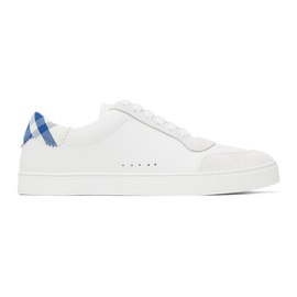 버버리 Burberry White & Blue Checked Sneakers 232376M237025