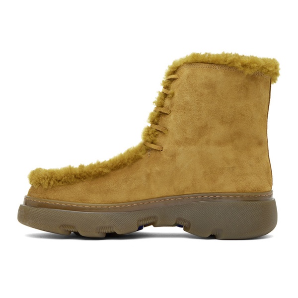 버버리 버버리 Burberry Yellow Shearling Creeper Boots 232376M255001