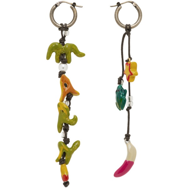 마르니 마르니 Marni Multicolor Graphic Charm Earrings 232379F022002