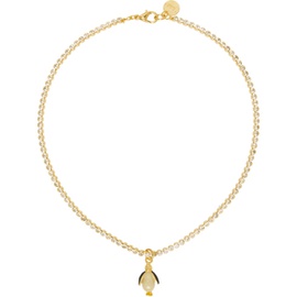 마르니 Marni Gold Penguin Charm Necklace 232379F023023