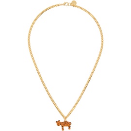 마르니 Marni Gold Tiger Charm Necklace 232379F023026