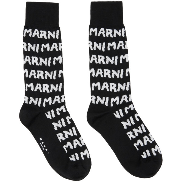 마르니 마르니 Marni Black Jacquard Socks 232379F076000