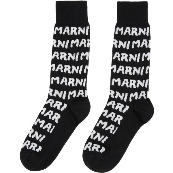 마르니 마르니 Marni Black Jacquard Socks 232379F076000