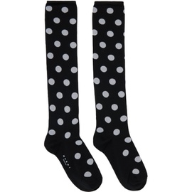 마르니 Marni Black & White Polka Dots Socks 232379F076012