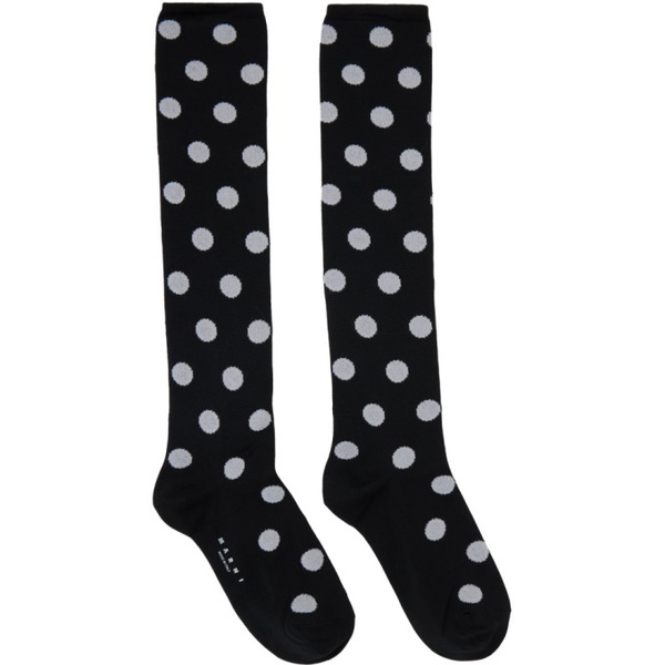 마르니 마르니 Marni Black & White Polka Dots Socks 232379F076012