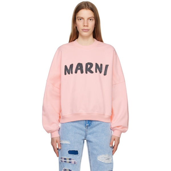 마르니 마르니 Marni Pink Printed Sweatshirt 232379F096001