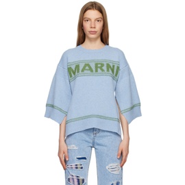 마르니 Marni Blue Intarsia Sweater 232379F096008