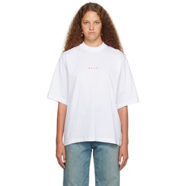 마르니 Marni White Printed T-Shirt 232379F110005