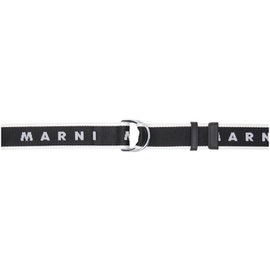 마르니 Marni Black Slider Logo Belt 232379M131003