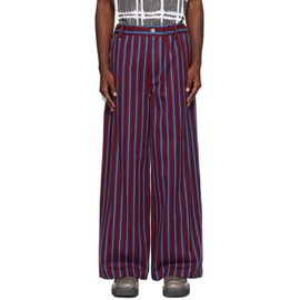 마르니 Marni Red & Black Striped Trousers 232379M191006