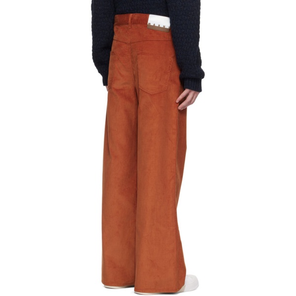마르니 마르니 Marni Orange Flared Trousers 232379M191018