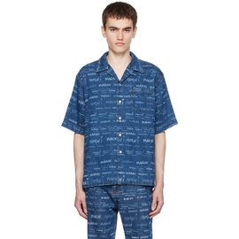 마르니 Marni Blue Printed Denim Shirt 232379M192030