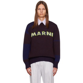 마르니 Marni Brown & Blue Striped Sweater 232379M201000