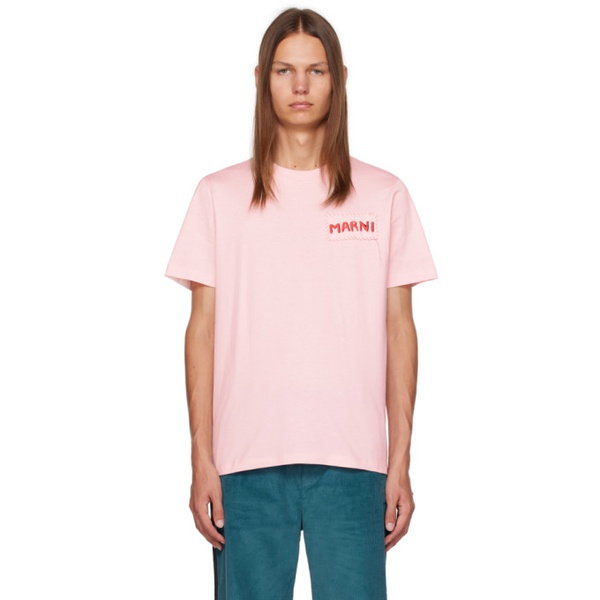 마르니 마르니 Marni Pink Patch T-Shirt 232379M213017