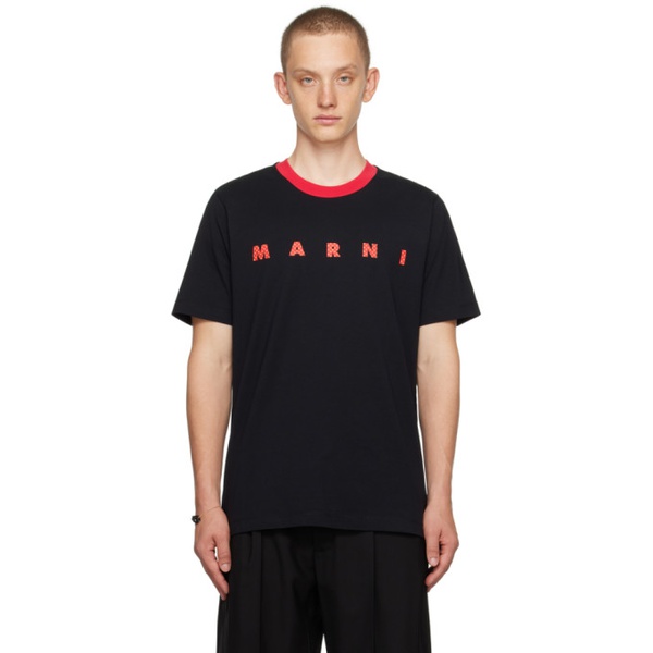 마르니 마르니 Marni Black Polka Dot T-Shirt 232379M213022