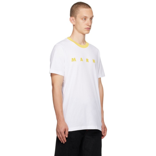 마르니 마르니 Marni White Polka Dot T-Shirt 232379M213023