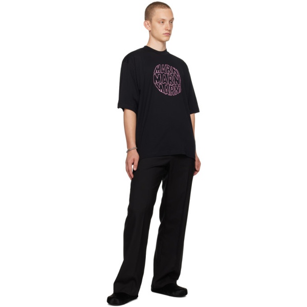 마르니 마르니 Marni Black Circular T-Shirt 232379M213024