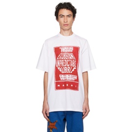 마르니 Marni White Graphic T-Shirt 232379M213029