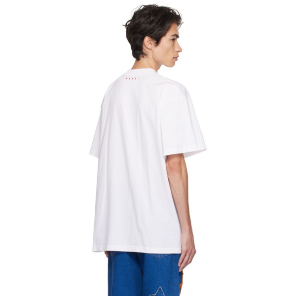 마르니 마르니 Marni White Graphic T-Shirt 232379M213029