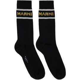 마르니 Marni Black Logo Socks 232379M220012